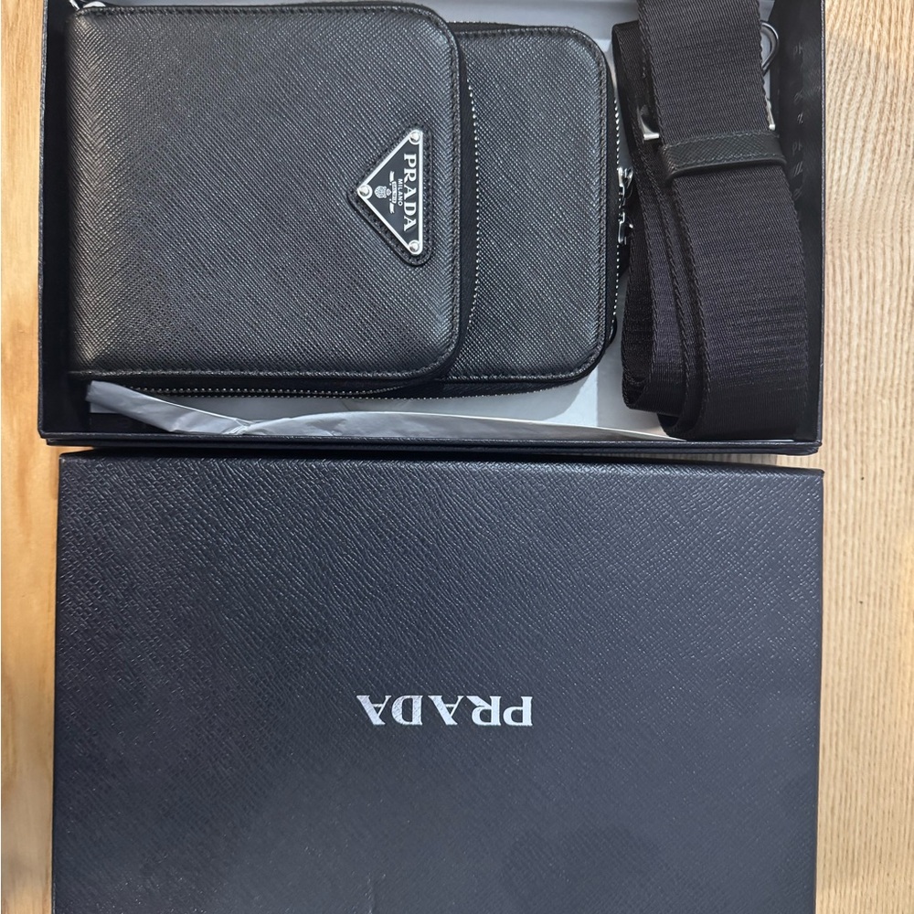 Almost Brand New ! Prada  Saffiano Leather Cross Body Bag